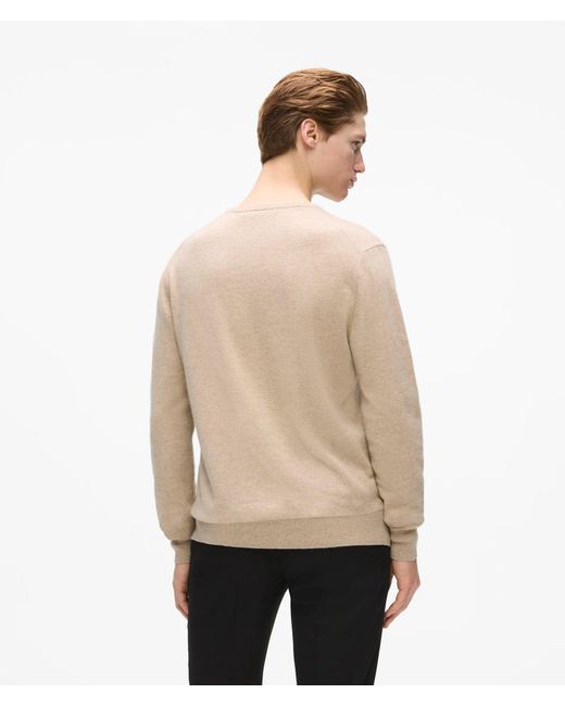Karl Lagerfeld Natural Cashmere Crew Neck Sweater for men