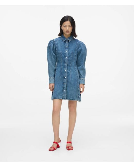 KL Jeans Blue Puff Sleeve Denim Dress