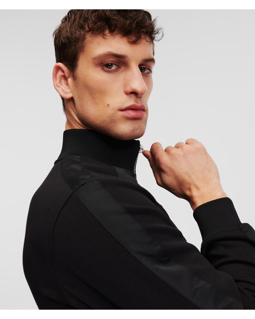 Veste Molletonnée Zippée Karl Lagerfeld pour homme en coloris Black