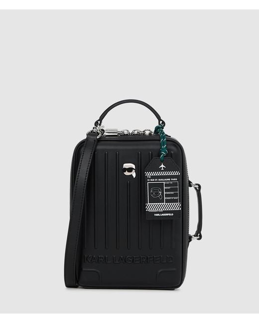 Karl Lagerfeld Black Ikon Suitcase Crossbody Bag