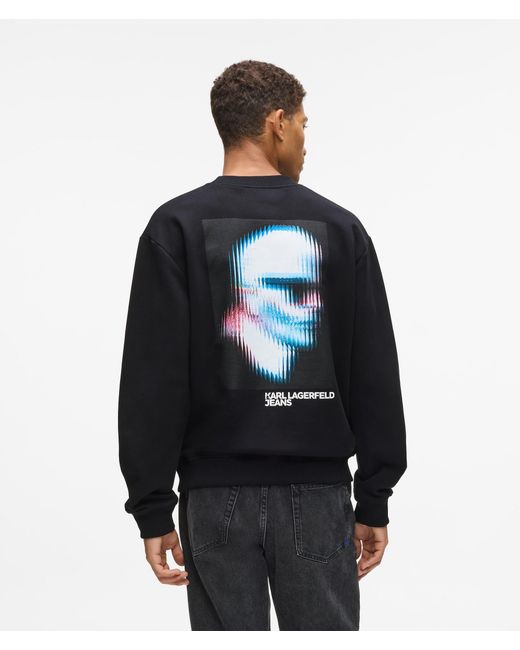 KL Jeans Blue Digitized Karl Sweatshirt for men