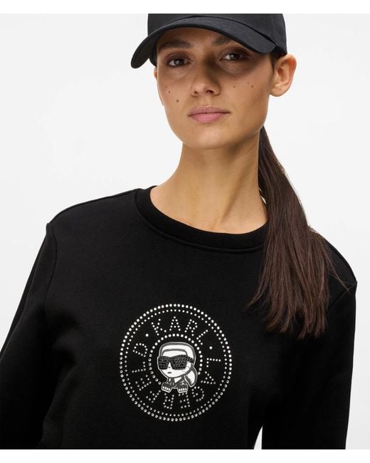 Karl Lagerfeld Black Ikon Circle Logo Sweatshirt