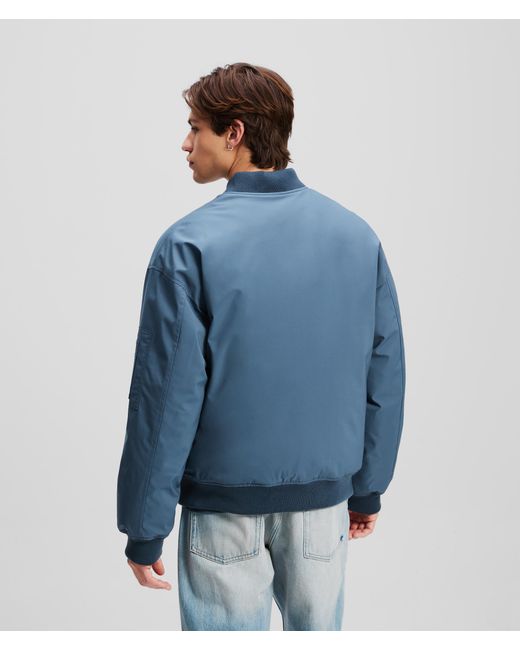 Karl Lagerfeld Blue Bomber Jacket for men