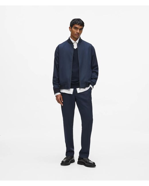 Karl Lagerfeld Blue Classic Bomber Jacket for men