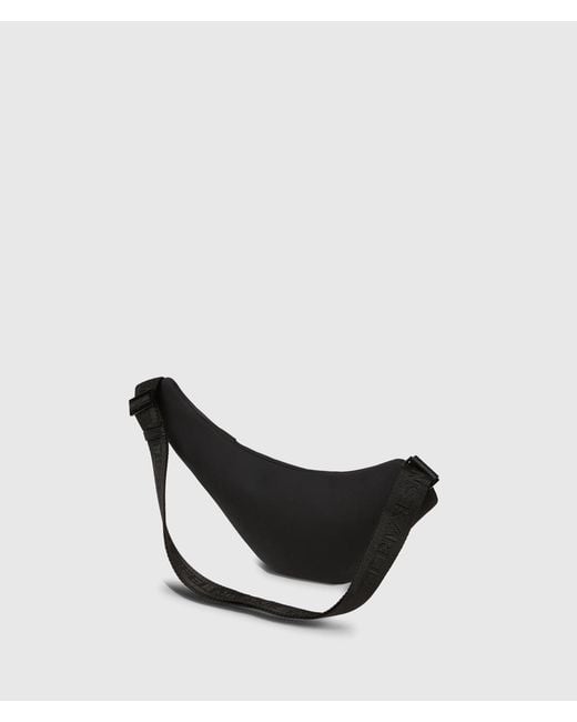 KL Jeans Black Coated Technical-Leather Sling Bag for men