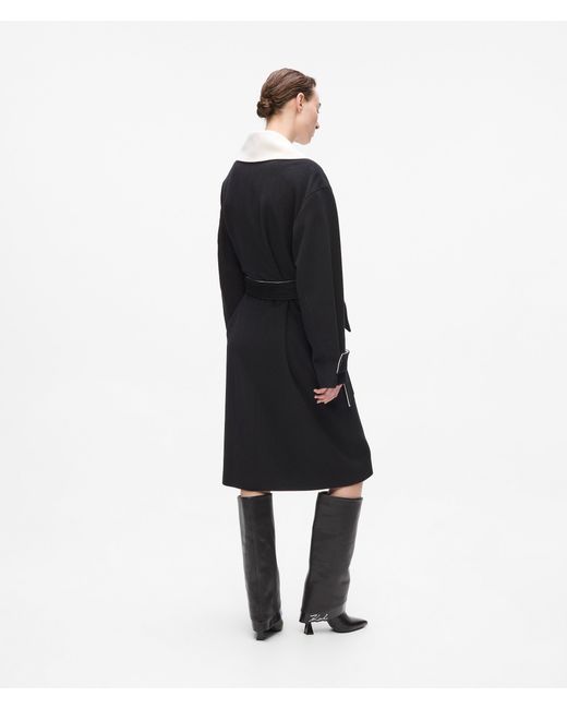 Karl Lagerfeld Black Classic Wool Coat