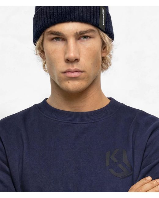 KL Jeans Blue Monogram Patch Sweatshirt for men