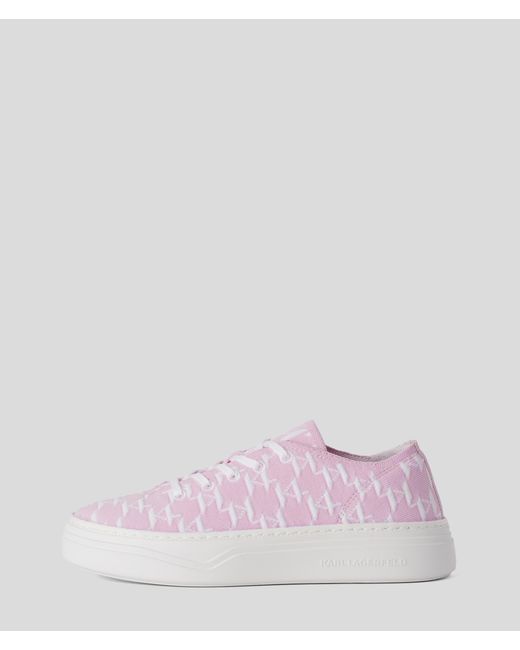 Karl Lagerfeld Pink Kl Monogram Konvert Knitted Sneakers