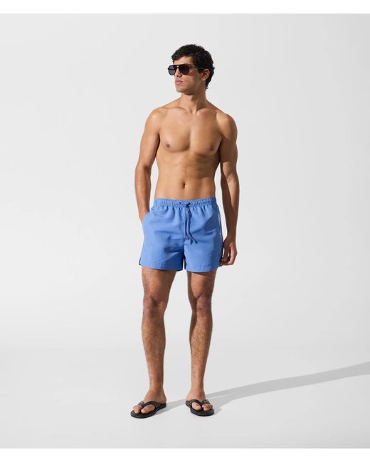 Karl Lagerfeld Blue Ikon Metallic Boardshorts for men