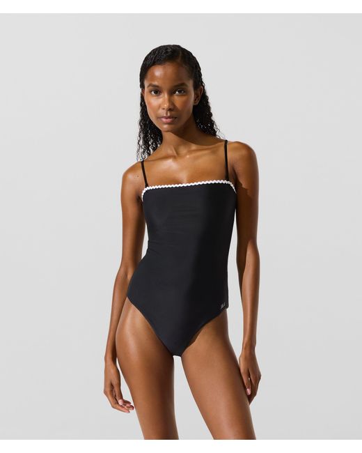 Karl Lagerfeld Blue Scallop Swimsuit