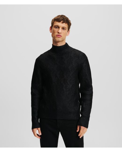 Karl Lagerfeld Chunky Turtleneck Sweater in Black for Men Lyst UK