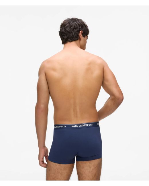 Karl Lagerfeld Blue Metallic Logo Trunks – 3 Pack for men