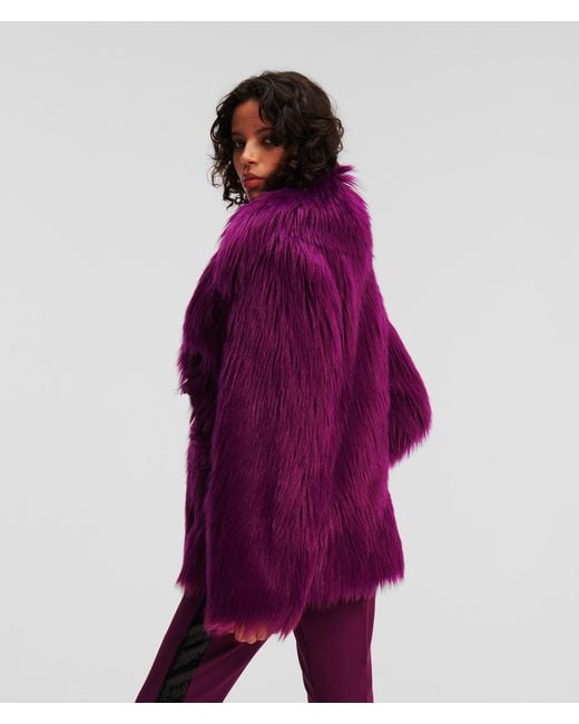 Karl Lagerfeld Faux-fur Jacket Handpicked By Hun Kim in Purple | Lyst UK