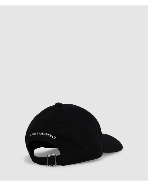Karl Lagerfeld Black Logo Embroidery Cap for men