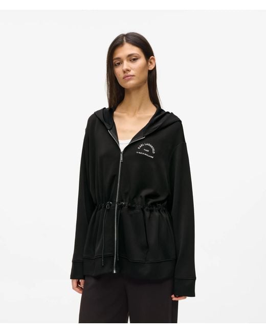 Karl Lagerfeld Black Rue St-Guillaume Zip-Up Hoodie