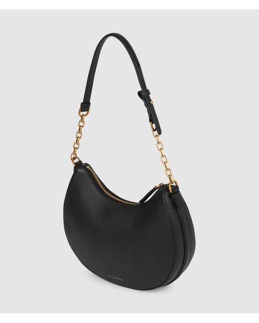 Karl Lagerfeld Black K/Autograph Medium Moon Bag