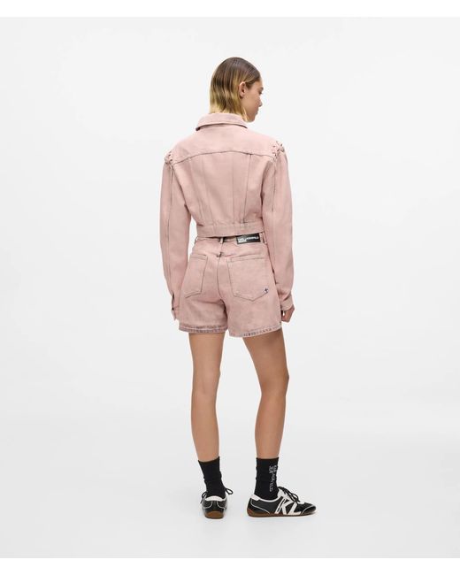 KL Jeans Pink Inked High-Rise Denim Shorts