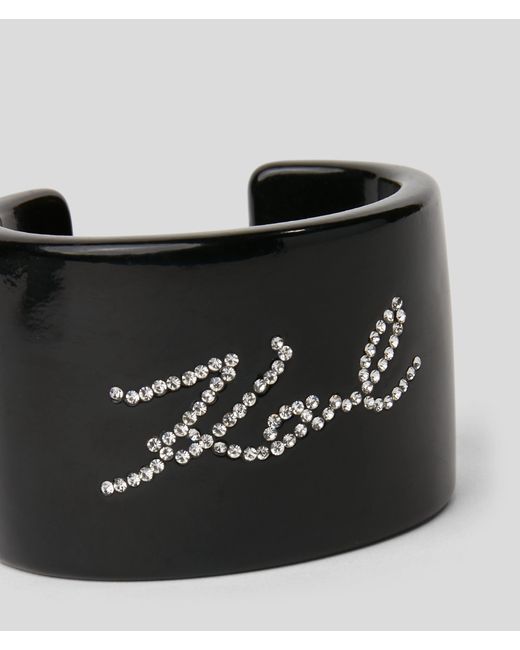 Karl Lagerfeld Black K/Signature Armspange Mit Strass, Frau, Größe
