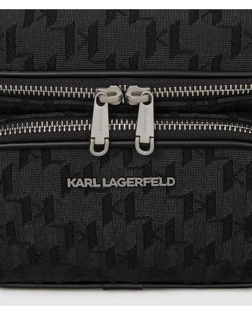 Sac Banane En Jacquard K/Monogram, Homme, Taille Karl Lagerfeld pour homme en coloris Black