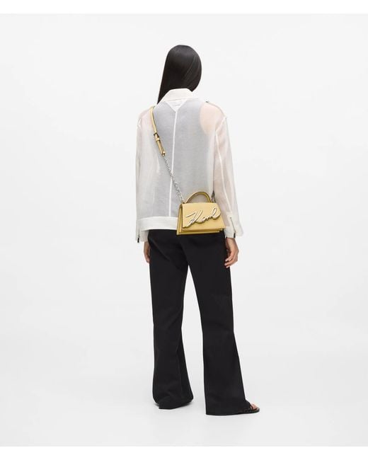 Karl Lagerfeld Metallic K/Signature Small Crossbody Bag