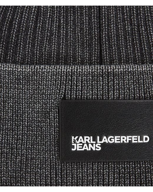 Karl Lagerfeld Acid Wash Beanie in Black for Men Lyst UK