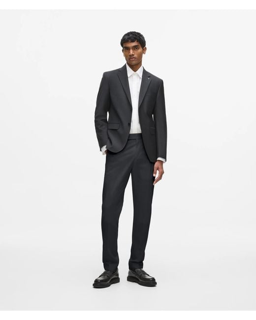 Karl Lagerfeld White Wool-Blend Pants for men