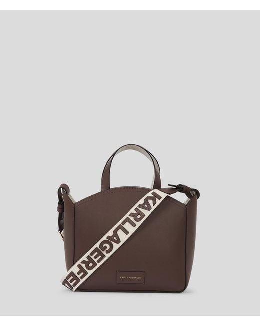 Karl Lagerfeld Brown K/circle Perforated Small Tote Bag