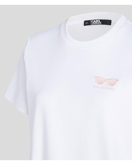 Karl Lagerfeld White Sunglasses T-shirt