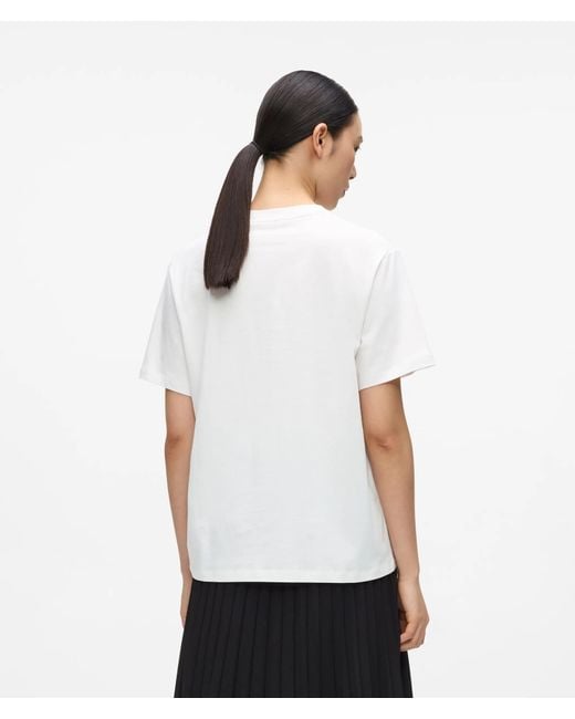 Karl Lagerfeld White Signature Legeres T-Shirt, Damen, Größe