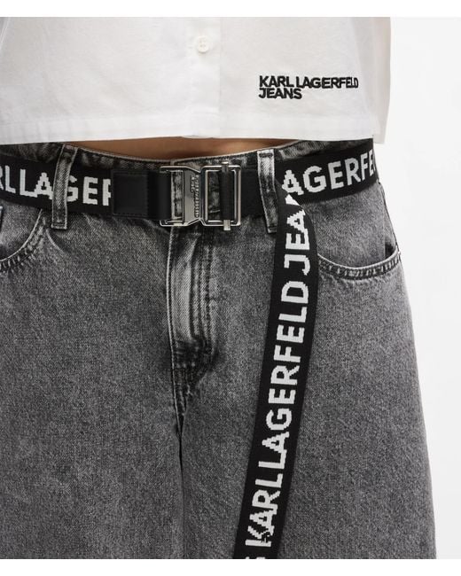 KL Jeans Black Webbing Logo Belt