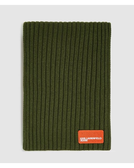 KL Jeans Green Logo Patch Scarf for men