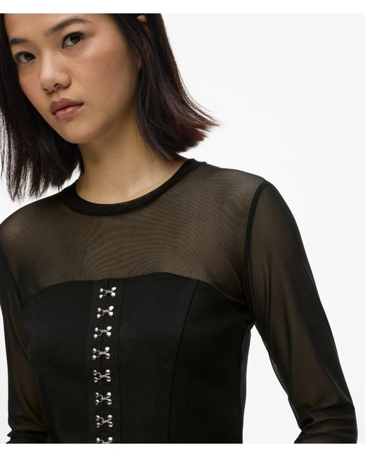 KL Jeans Black Mesh Corset Top
