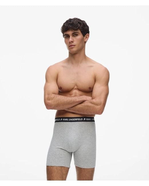 Karl Lagerfeld Black Logo Long Trunks – 3-Pack for men