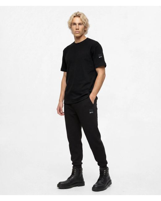 KL Jeans Black Waffle Box Logo T-Shirt for men