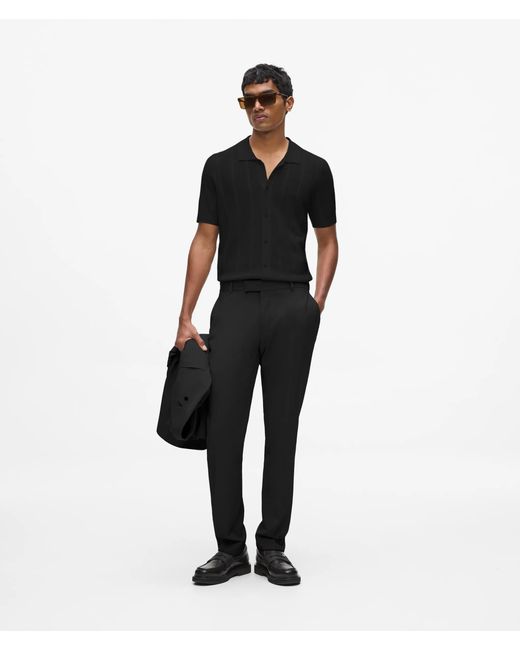 Karl Lagerfeld Black Short‑Sleeved Knit Shirt for men