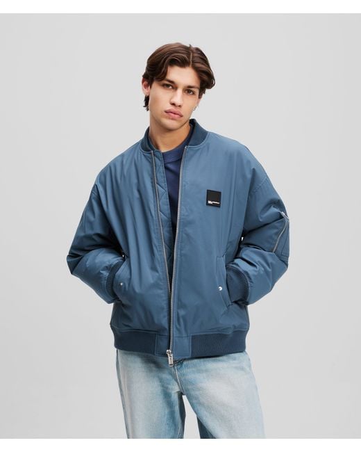 Karl Lagerfeld Blue Bomber Jacket for men