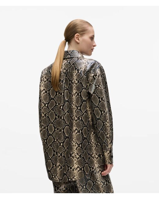Karl Lagerfeld Gray Faux-Python Overshirt