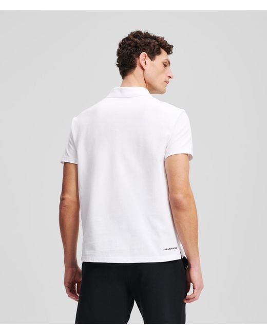 Karl Lagerfeld White Kameo Polo Shirt for men