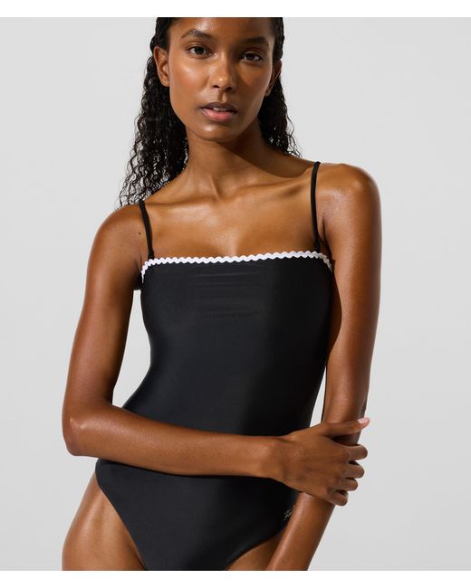 Karl Lagerfeld Blue Scallop Swimsuit