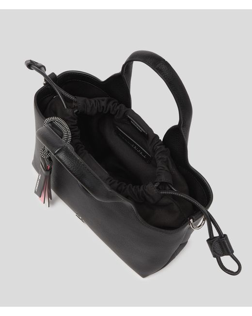 Karl Lagerfeld Black Ikon Small Grainy Tote Bag