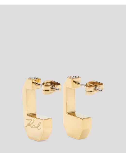 Boucles D'oreilles En Cristaux Karl Lagerfeld en coloris Metallic