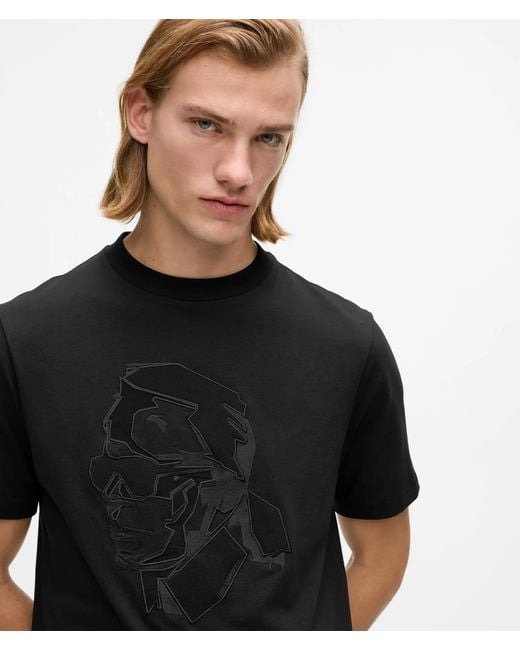 Karl Lagerfeld Black Tonal Karl Print T-Shirt for men