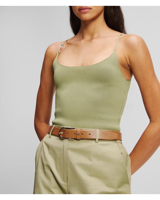 Karl Lagerfeld Brown K/autograph Pin Belt