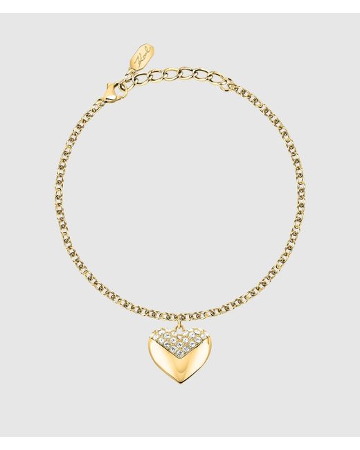 Karl Lagerfeld Metallic Heart Charm Bracelet