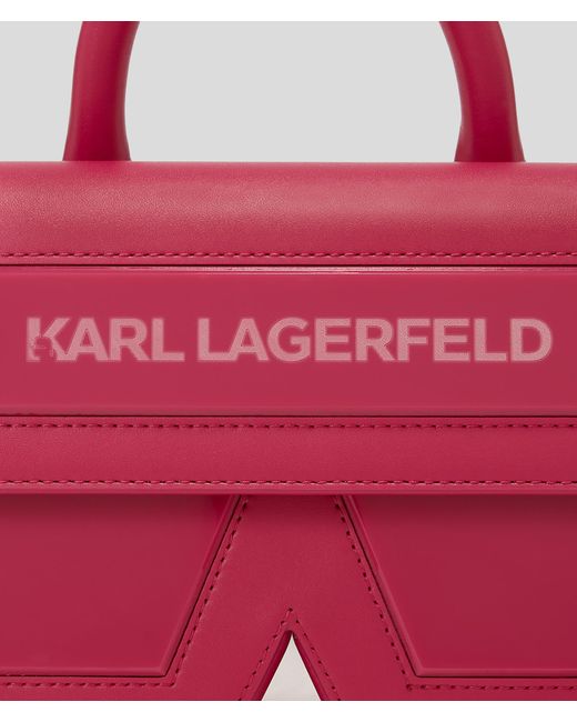 Karl Lagerfeld Pink Ikon K Small Leather Crossbody Bag