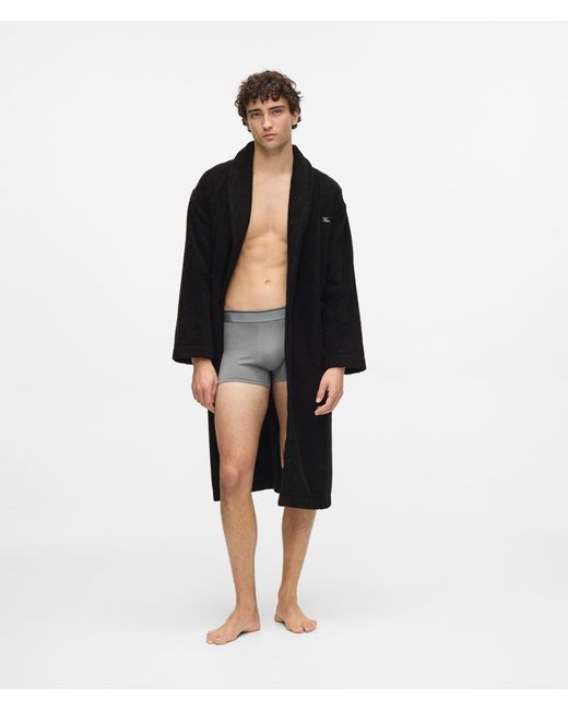 Karl Lagerfeld Black Terry Bathrobe for men