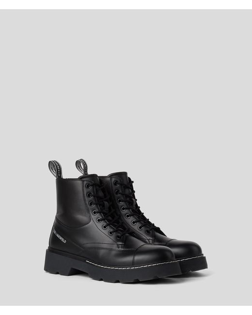 Karl Lagerfeld Black Kamden Lace-up Boots for men