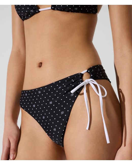 Karl Lagerfeld Black Polka Dot Cheeky Bikini Bottom