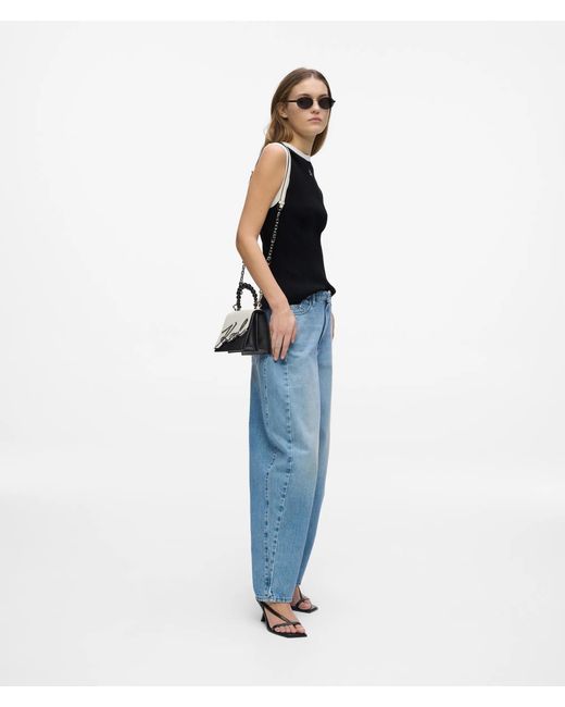 Karl Lagerfeld Black And Knit Tank Top