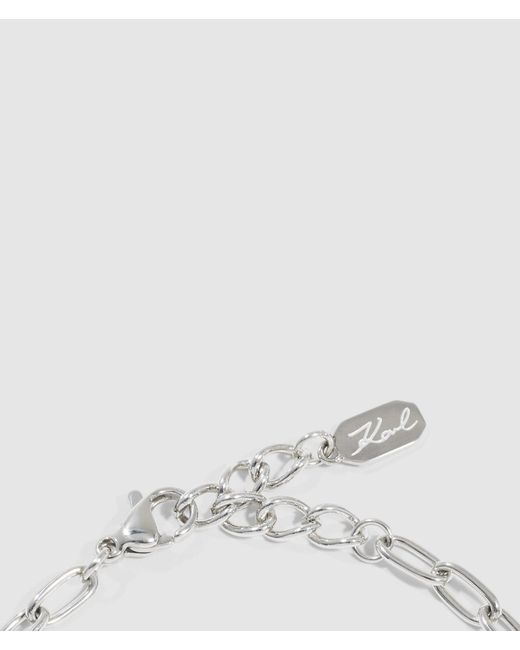 Karl Lagerfeld White Pavé Charm Bracelet